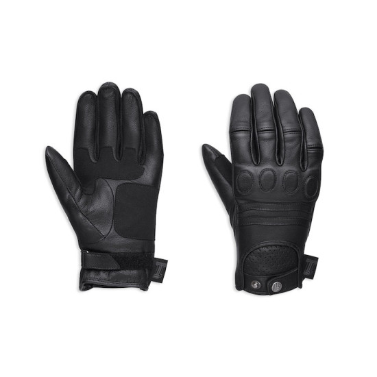 GLOVE-BL,F/F,1SKULL,LTHR,WOMEN