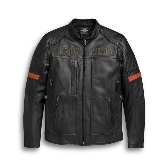 JACKET-VANOCKER,LEATHER,BLACK,