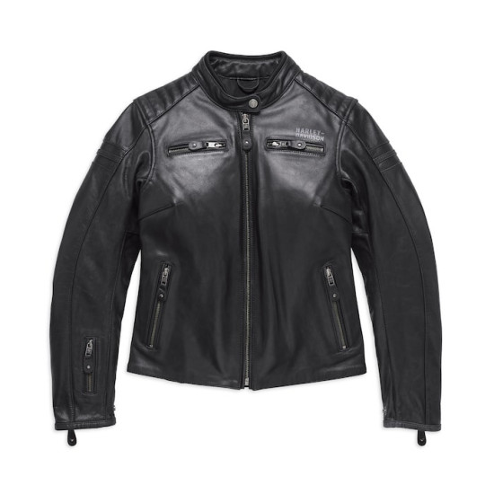 JACKET,BL-LEA,1 SKULL,BLK