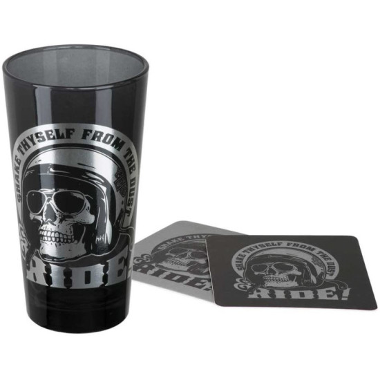 H-D Skull Rider Tall Glass Set