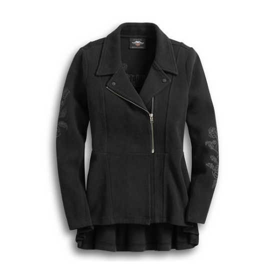 Women's Roses Biker Zip...