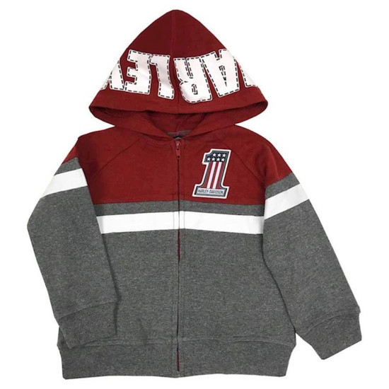 Boy grey red no1 hoodie