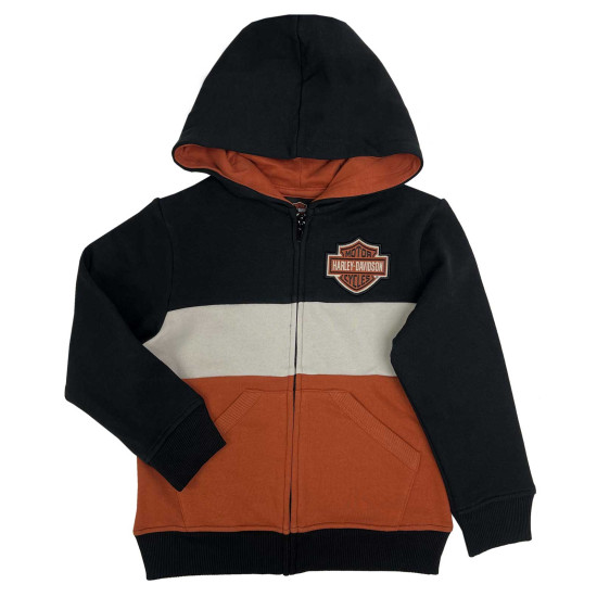 Boy blk orange hoodie