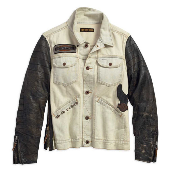 JACKET-1903,LEATHER SLEEVE,
